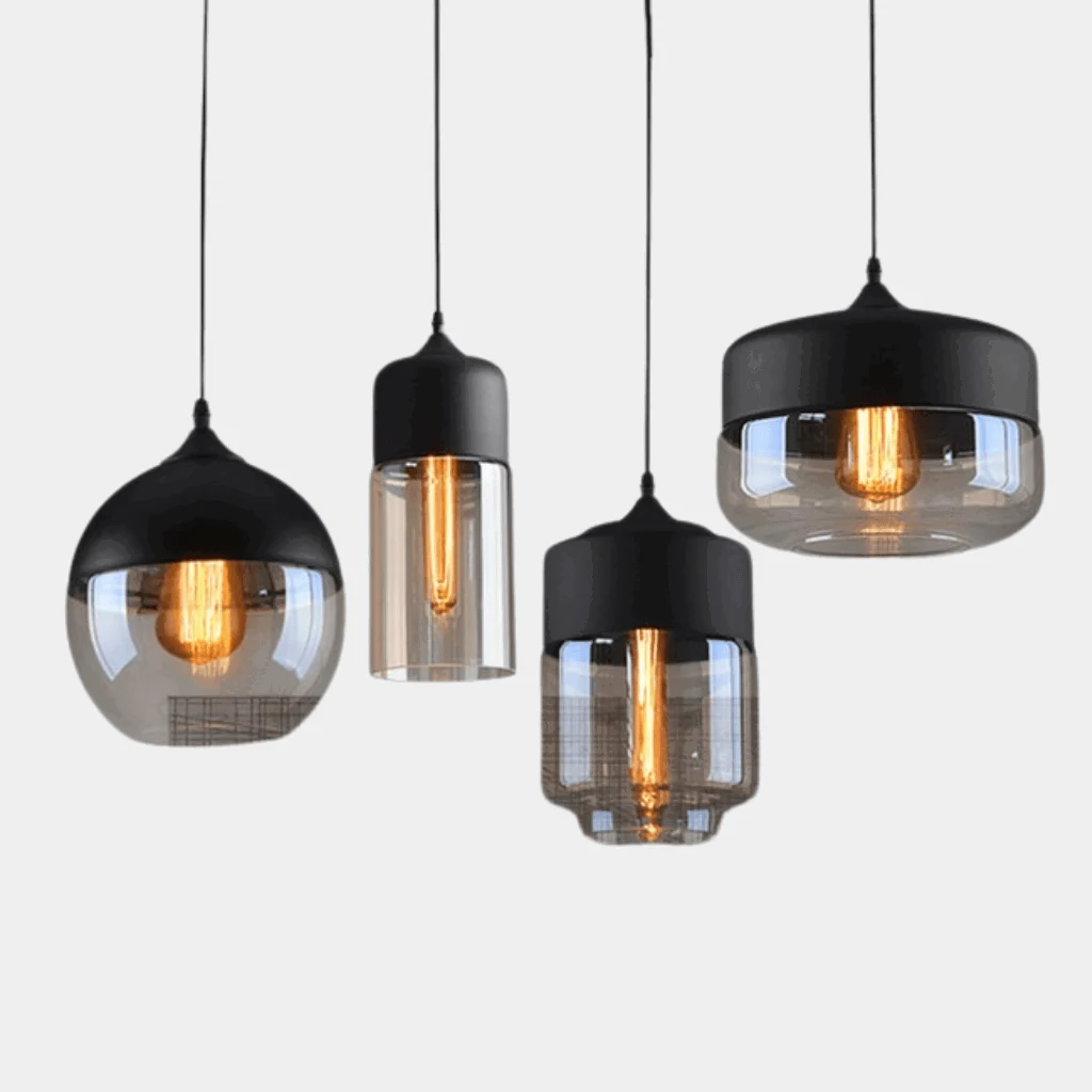 Homeko Combination Metal Glass Pendant Lights -