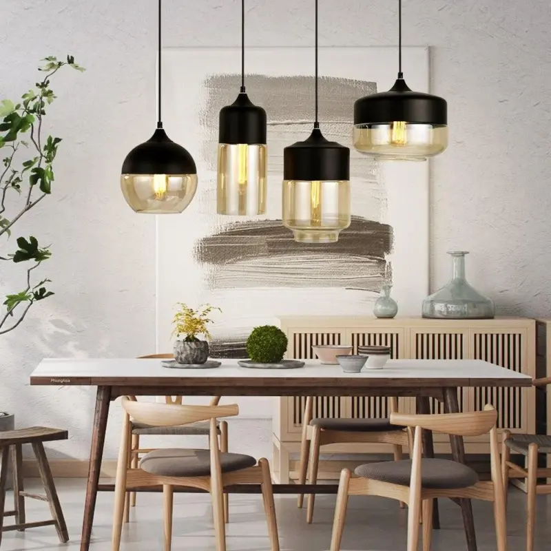 Homeko Combination Metal Glass Pendant Lights
