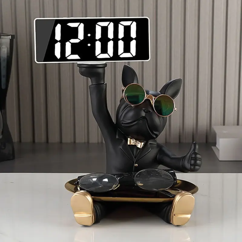 Homeko_Cool_Bulldog_Clock_And_Tray_-_-4224106 Homeko Cool Bulldog Clock And Tray