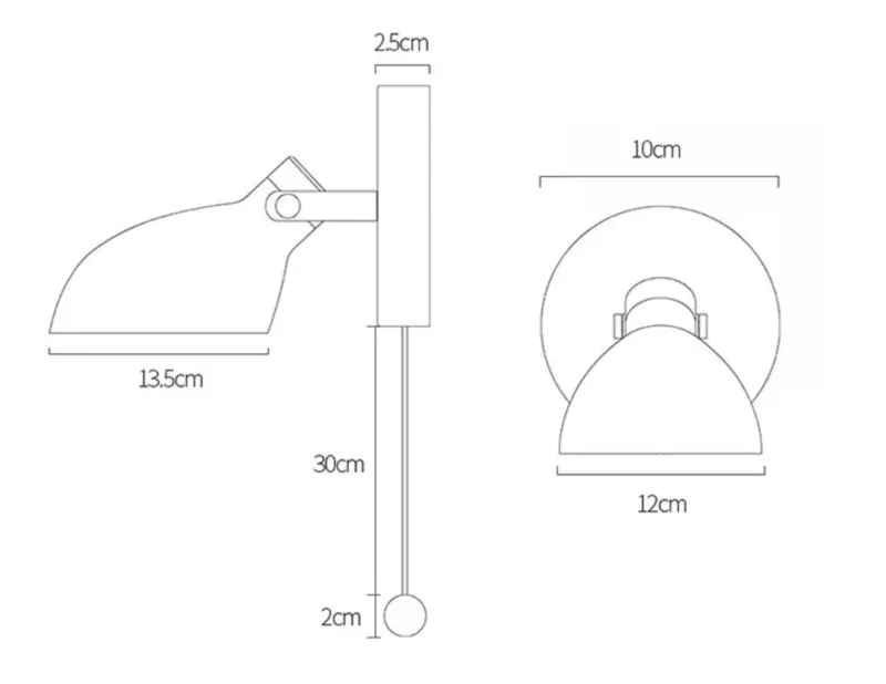 Homeko Cord Wall Mounted Reading Lamp