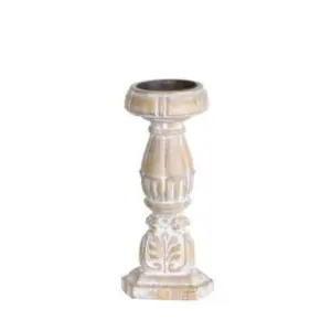 Homeko Country Wood Pillar Candle Holders