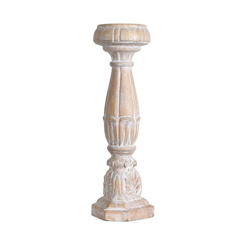 Homeko Country Wood Pillar Candle Holders -