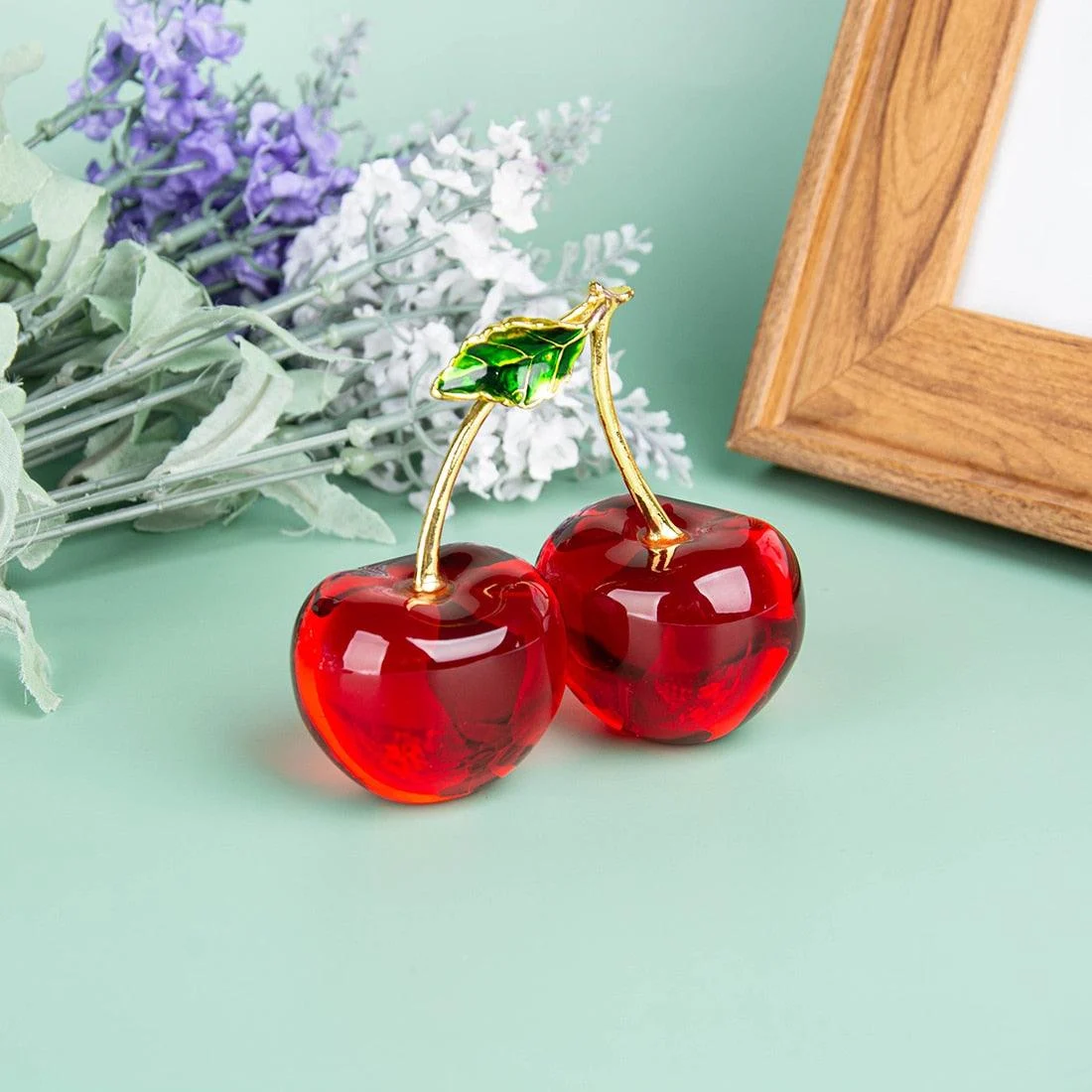 Homeko Crystal Cherry Figurine -