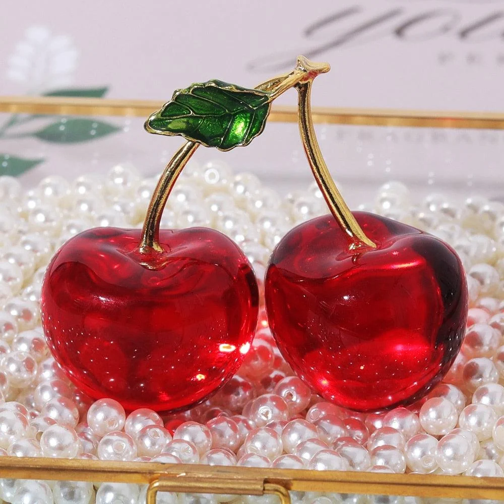 Homeko Crystal Cherry Figurine -