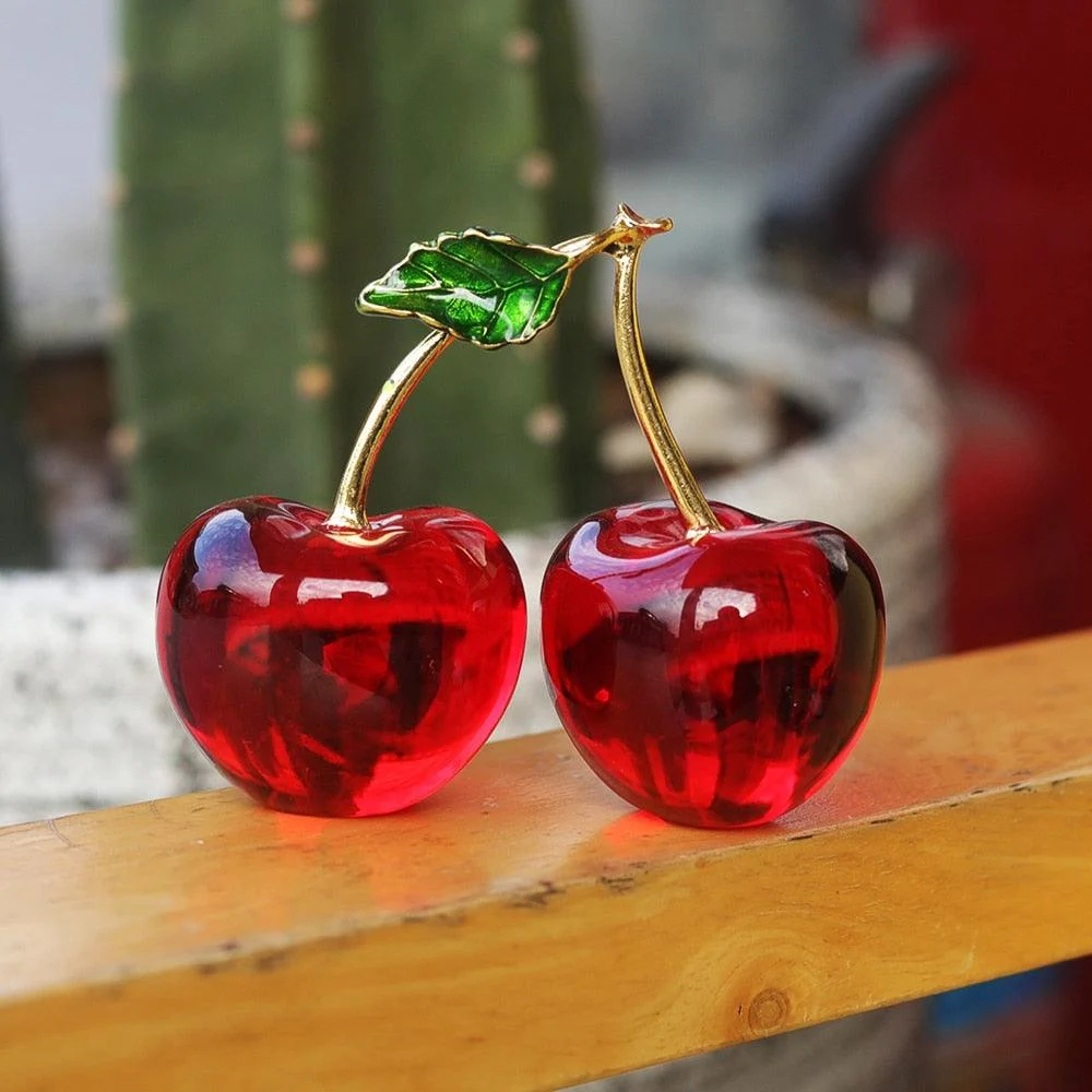 Homeko Crystal Cherry Figurine -