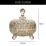 Homeko Crystal Glass Footed Storage Bowls with Lids
