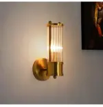Homeko Crystal Gold Glass Rod Wall Lamps