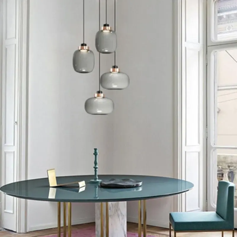 Homeko Cylinder Hallow Glass Pendant Light