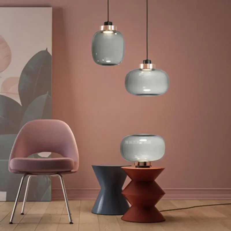 Homeko Cylinder Hallow Glass Pendant Light