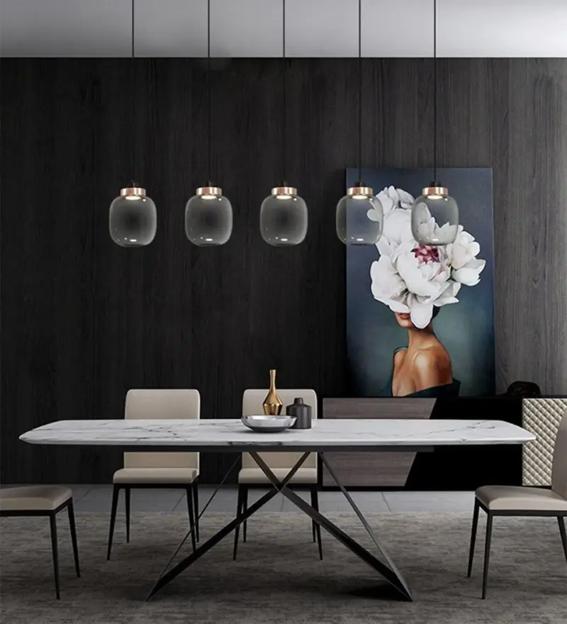 Homeko Cylinder Hallow Glass Pendant Light