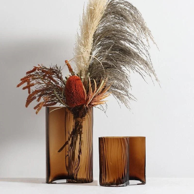 Homeko Decorative Amber Glass Vases -