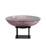 Homeko Decorative Glass Fruit Bowl with Stand