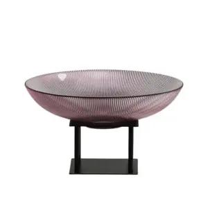 Homeko Decorative Glass Fruit Bowl with Stand
