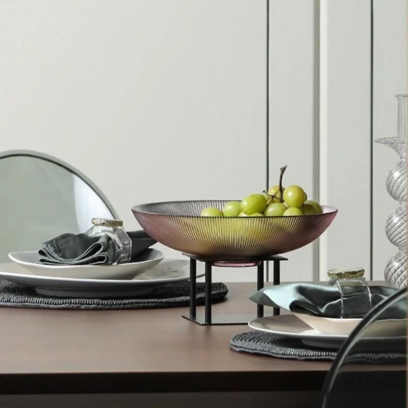 Homeko Decorative Glass Fruit Bowl with Stand -