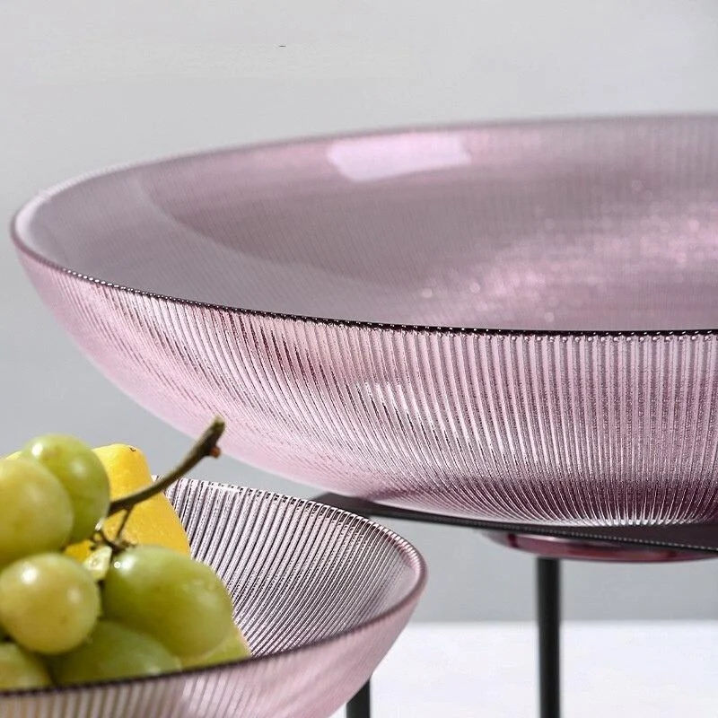 Homeko Decorative Glass Fruit Bowl with Stand -