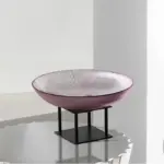 Homeko Decorative Glass Fruit Bowl with Stand