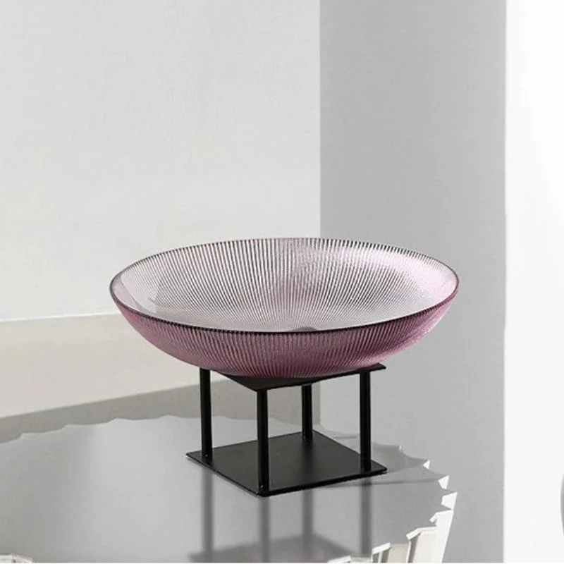 Homeko Decorative Glass Fruit Bowl with Stand -