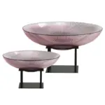 Homeko Decorative Glass Fruit Bowl with Stand