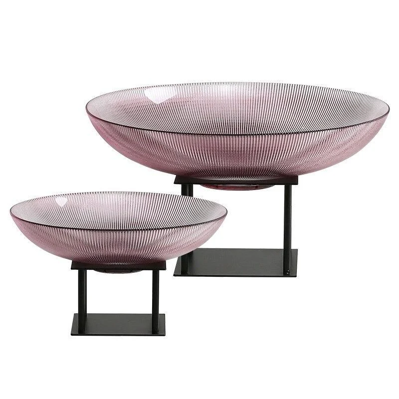 Homeko Decorative Glass Fruit Bowl with Stand -