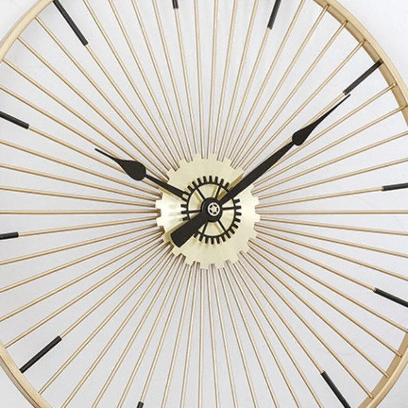 Homeko Decorative Gold Metal Wall Clock Large -