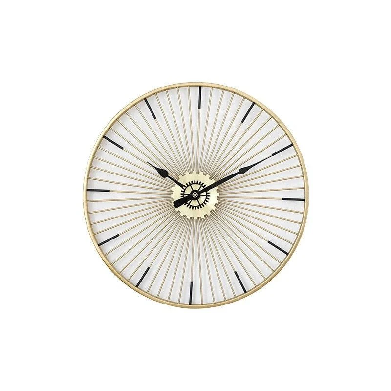 Homeko Decorative Gold Metal Wall Clock Large -
