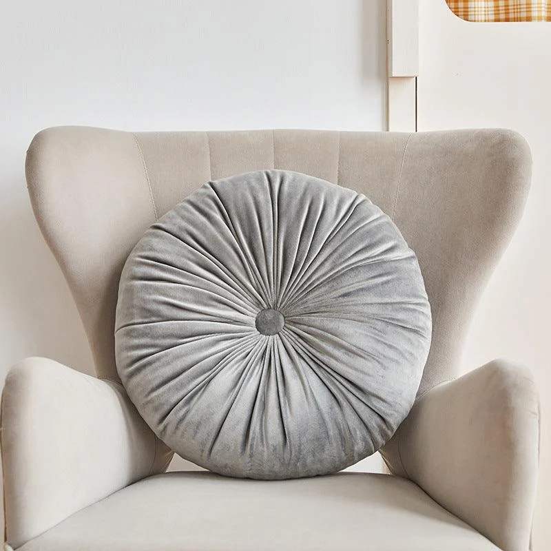 Homeko Decorative Round Velvet Pintuck Filled Cushions -