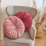 Homeko_Decorative_Round_Velvet_Pintuck_Filled_Cushions_-_-4228218 Homeko Decorative Round Velvet Pintuck Filled Cushions