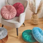 Homeko_Decorative_Round_Velvet_Pintuck_Filled_Cushions_-_-4228225 Homeko Decorative Round Velvet Pintuck Filled Cushions