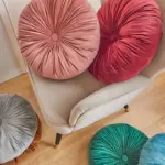Homeko_Decorative_Round_Velvet_Pintuck_Filled_Cushions_-_-4228232 Homeko Decorative Round Velvet Pintuck Filled Cushions