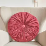Homeko_Decorative_Round_Velvet_Pintuck_Filled_Cushions_-_-4228246 Homeko Decorative Round Velvet Pintuck Filled Cushions