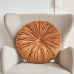 Homeko_Decorative_Round_Velvet_Pintuck_Filled_Cushions_-_-4228253 Homeko Decorative Round Velvet Pintuck Filled Cushions