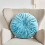 Homeko_Decorative_Round_Velvet_Pintuck_Filled_Cushions_-_-4228270 Homeko Decorative Round Velvet Pintuck Filled Cushions