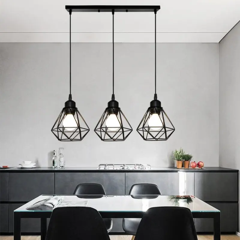 Homeko Diamond Shape Wrought Metal Pendant Lights