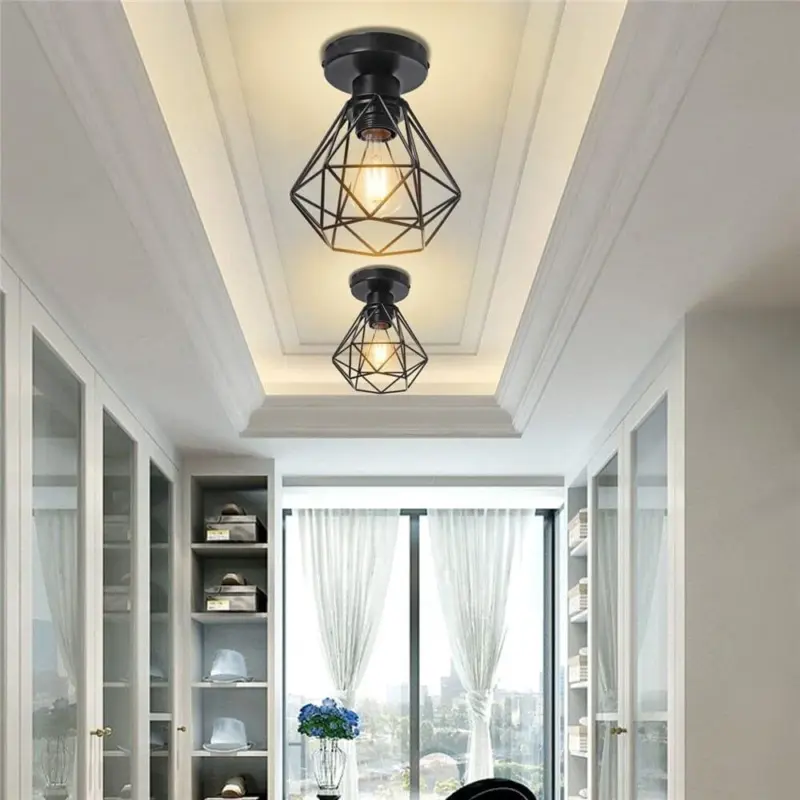 Homeko Diamond Shape Wrought Metal Pendant Lights