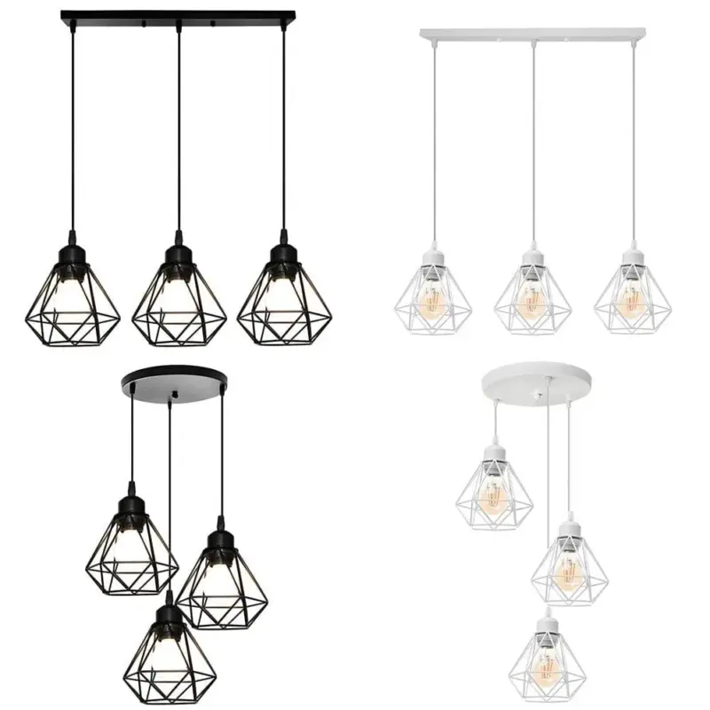 Homeko Diamond Shape Wrought Metal Pendant Lights