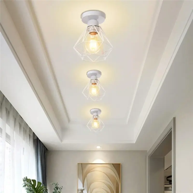 Homeko Diamond Shape Wrought Metal Pendant Lights