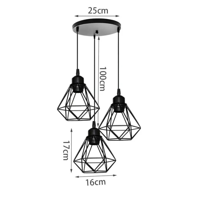 Homeko Diamond Shape Wrought Metal Pendant Lights
