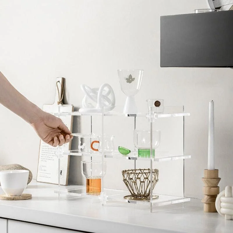 Homeko Display Clear Shelf Stand for Home Storage -
