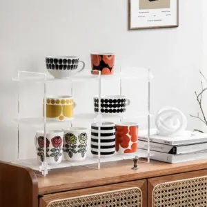 Homeko Display Frosted Clear Shelf Stand for Home Storage