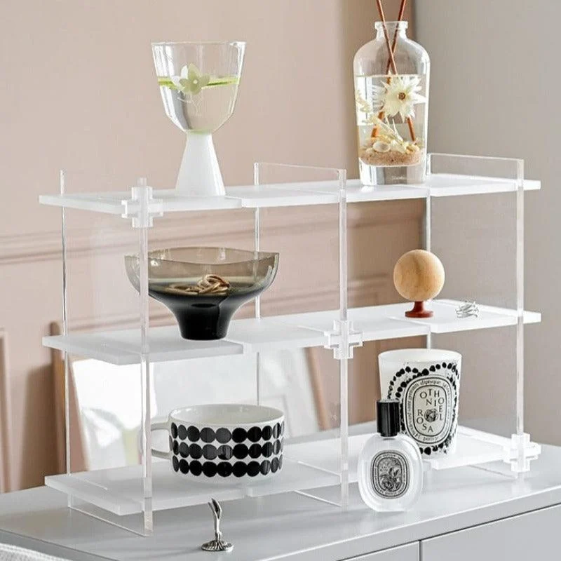 Homeko Display Frosted Clear Shelf Stand for Home Storage -