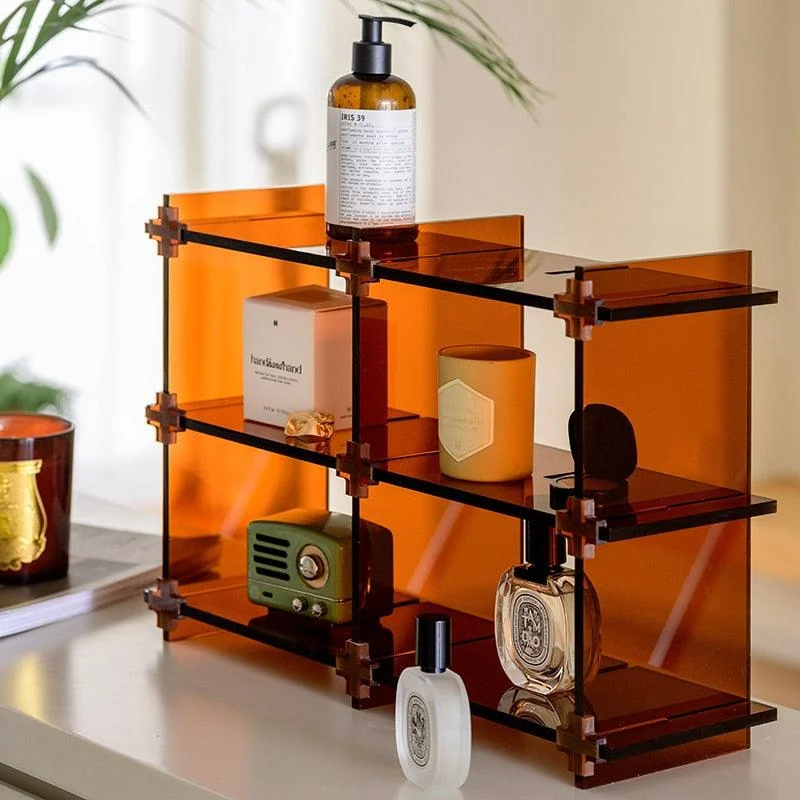 Homeko Display Orange Retro Shelf Stand for Home Storage -