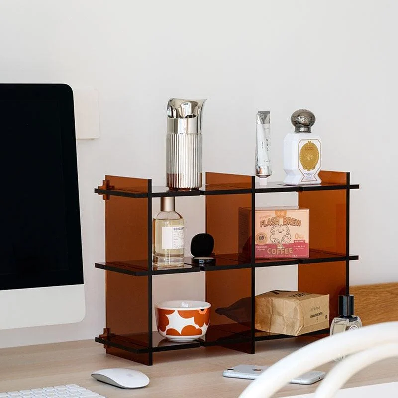 Homeko Display Orange Retro Shelf Stand for Home Storage -