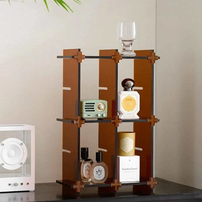 Homeko Display Orange Retro Shelf Stand for Home Storage -