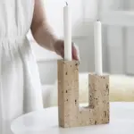 Homeko_Dual_Travertine_Taper_Candlestick_Holder_-_-4230962 Homeko Dual Travertine Taper Candlestick Holder