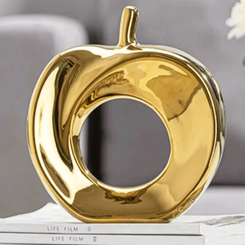 Homeko Electroplated Abstract Apple Sculpture