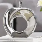 Homeko Electroplated Abstract Apple Sculpture