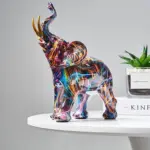 Homeko Elephant Nordic Painted Statue Handcrafted DA cor for Home Office