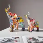 Homeko Elephant Nordic Painted Statue Handcrafted DA cor for Home Office