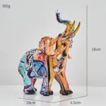 Homeko Elephant Nordic Painted Statue Handcrafted DA cor for Home Office