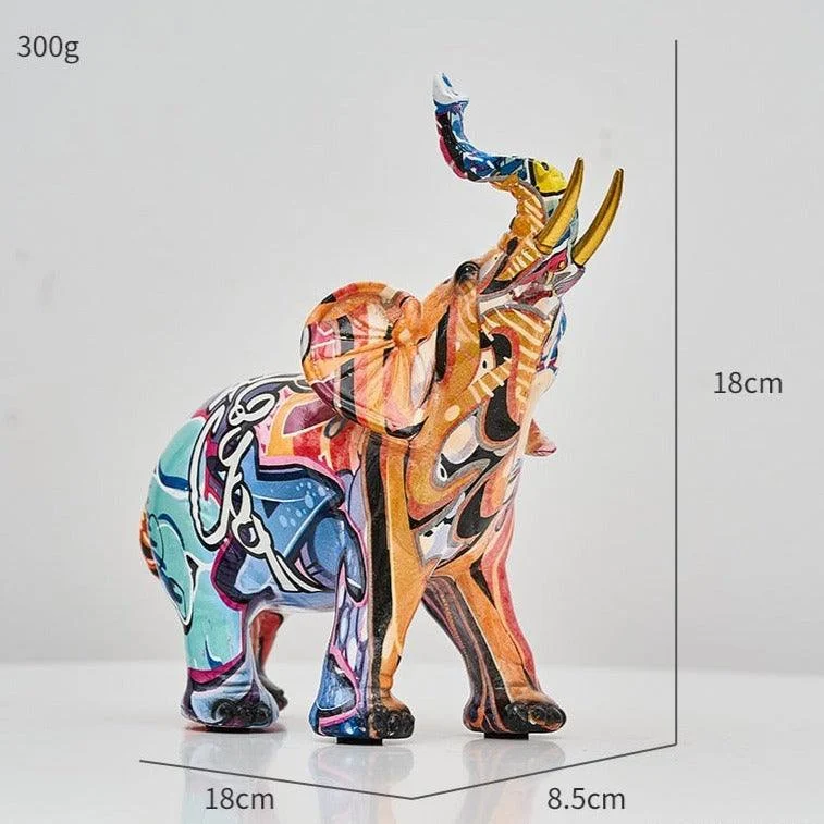 Homeko Elephant Nordic Painted Statue - Handcrafted DÃ©cor for Home & Office -